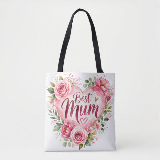 Best Mum Aquarell Blumenherz Design Tygkasse