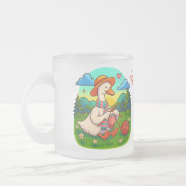 Best Mum Cute Knitting Goose Coffee Mug Frostad Glasmugg
