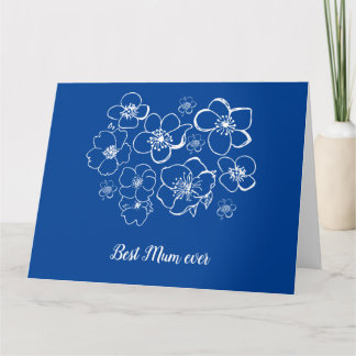 Best Mum ever blue with white flower Kort