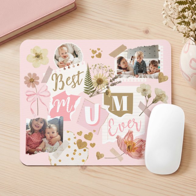 Best Mum Ever Mother's Day Scrapbook Photo Collage Musmatta (Best Mum Ever Mother's Day Scrapbook Photo Collage Mouse Pad)