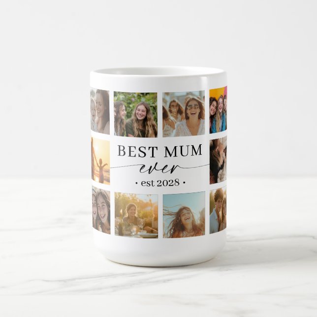 Best Mum Ever Photo Collage Mug Gift Kaffemugg (Center)
