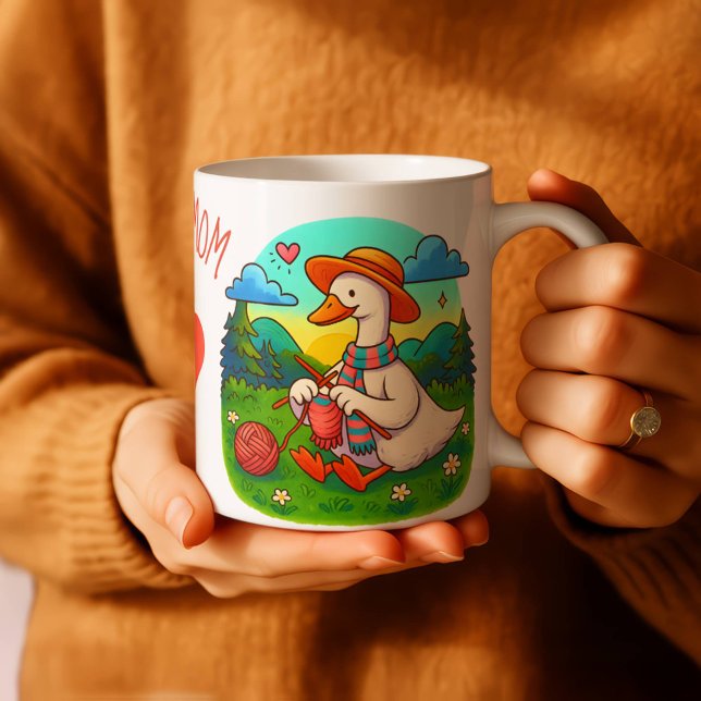Best Mum Knitting Goose Cozy Mother's Day Gift Mug Kaffemugg (Skapare uppladdad)