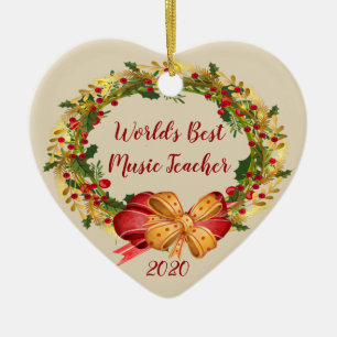 Best Music Teacher Antique Wandejul Julgransprydnad Keramik