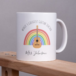 Best Music Teacher Rainbow Custom Thank you Gift Kaffemugg