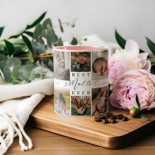 Best Mutti Aldrig Mors dag Photo Collage Keepsaké Två-Tonad Mugg