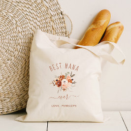 Best Nana Aldrig | Boho Terracotta Blommigt Tygkasse