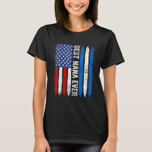 Best Nana Aldrig Mors dag Nicaragua USA Flagga Ret T Shirt