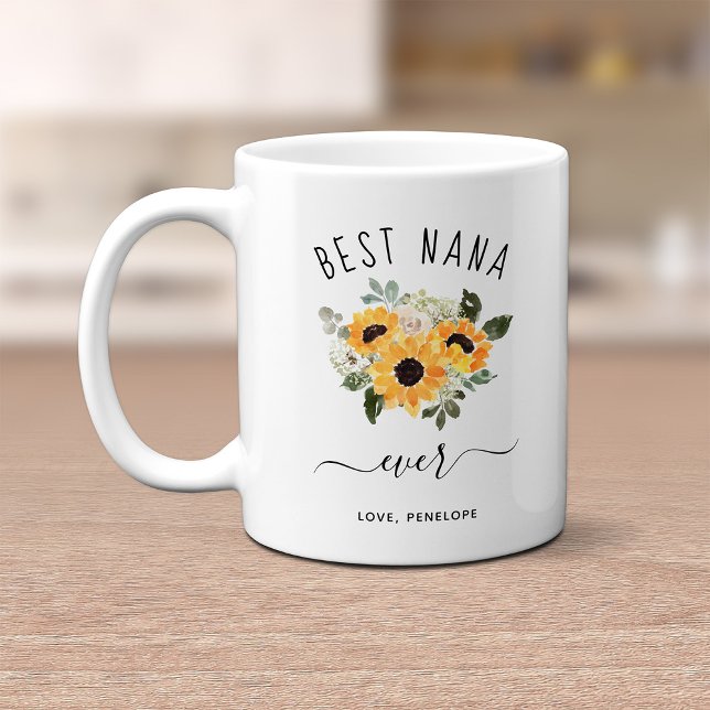Best Nana Aldrig | Söt Rustic-blommor Kaffemugg (Skapare uppladdad)