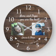 Best Nana and Pappa Barnbarn Photo Collage Wood