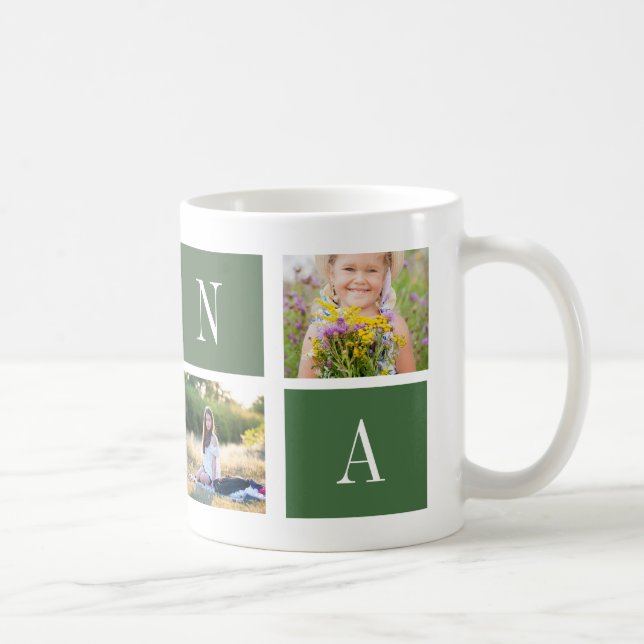 Best Nana Ever! Custom 4-Photo Collage Mug Kaffemugg (Höger)