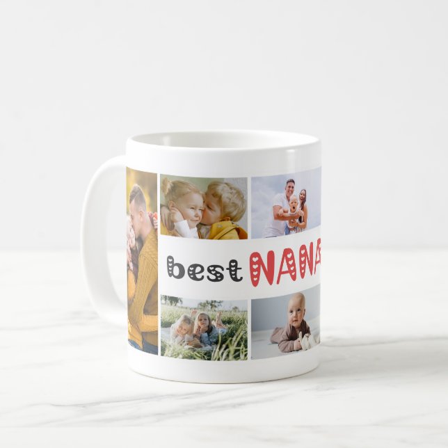 Best Nana någonsin Photo Collage  Kaffemugg (Framsida vänster)