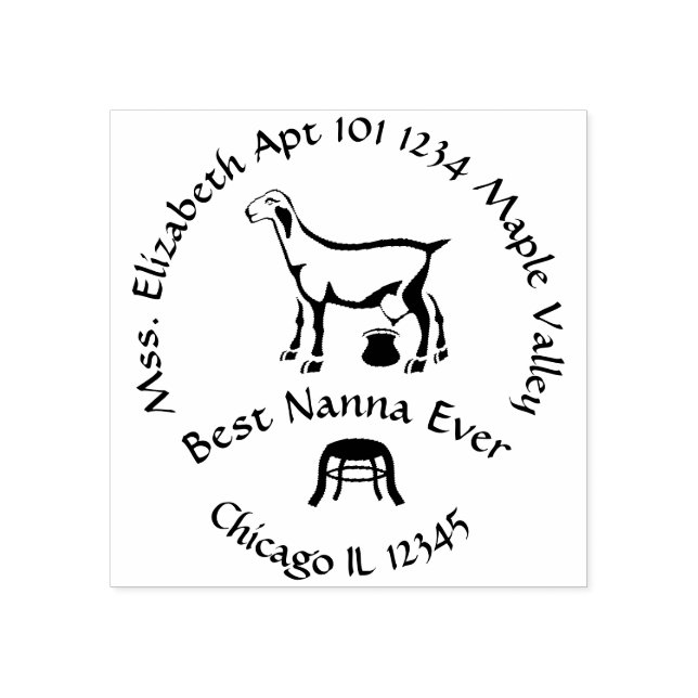 Best Nanna Aldriking Milking Goat Returadress Stämpel (Tryck)