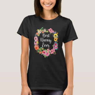Best Nanny All Women Blommigt Dekoration Nanny T Shirt