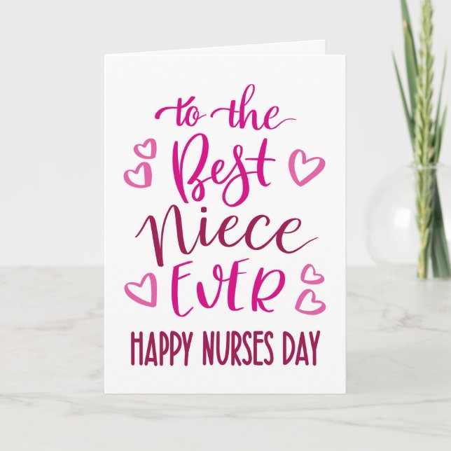 Best Niece Aldrises Day Typography in Rosa Kort (Framsida)