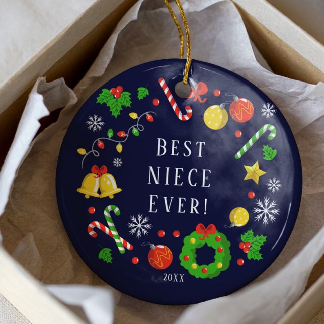 Best Niece någonsin jul-prydnad Julgransprydnad Keramik (Skapare uppladdad)