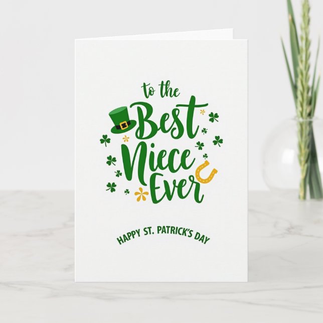 Best Niece St Patricks Day Card Kort (Framsida)