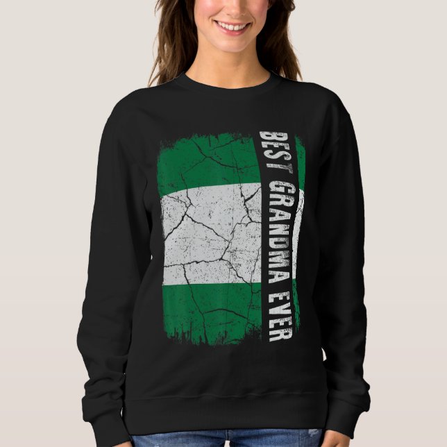 Best Nigerian Grandma Ever Nigeria Flag Mother's D T Shirt (Framsida)