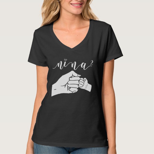 Best Nina Ever Auntie Designs T Shirt (Framsida)