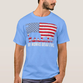 Best Nonno Bear Ever USA American Flag Father's Da T Shirt