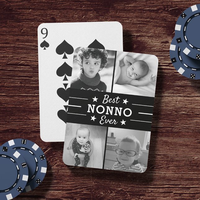 Best Nonno nånsin | Farbarn Fotokollage Casinokort (Skapare uppladdad)