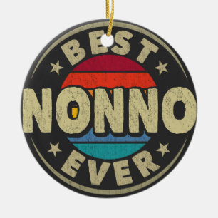 Best Nonno nånsin Retro Vintage Grandpa Fars dag Julgransprydnad Keramik