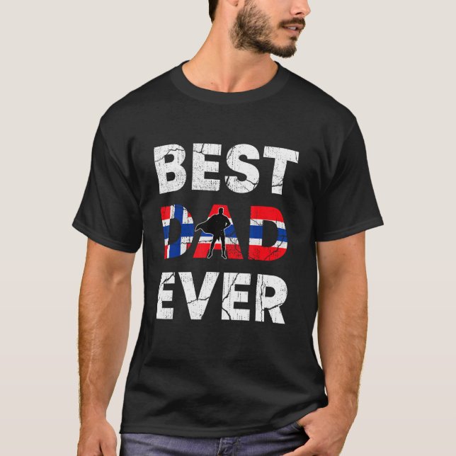 Best Norwegian Dad Ever Norway Daddy Father s Day T Shirt (Framsida)