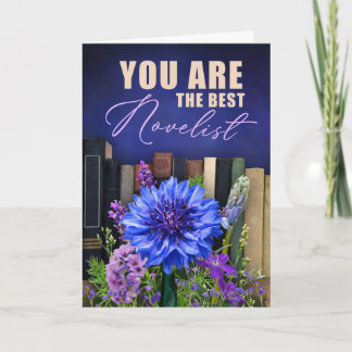 Best Novelist Vintage Book Theme Card Kort