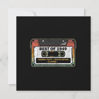 Best Of 1949 Vintage Cassette Funny Birthday Gift Inbjudningar