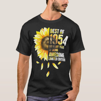 Best Of 1954 Sunflower Year Of Birth Birthday  T Shirt