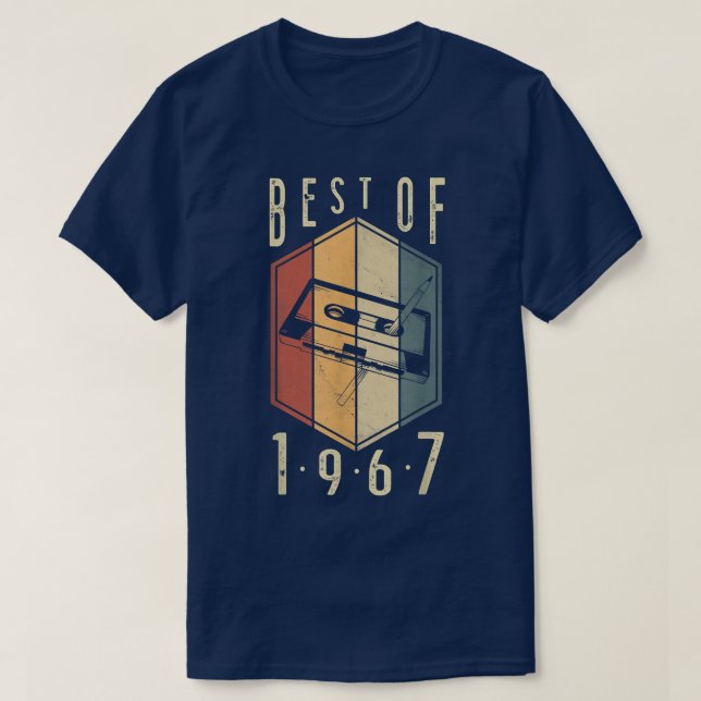 Best Of 1967 55 Year Old Gifts Cassette Tape 55th  T Shirt (Design framsida)