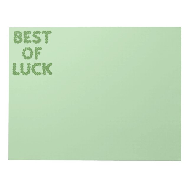 Best of Luck Clovers Greeting Anteckningsblock (Framsida)