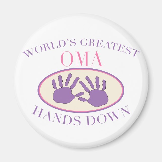 Best Oma Händer Down T-shirt Magnet (Framsidan)