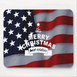 Best Önskemål God jul United Stater Flagga Art Musmatta