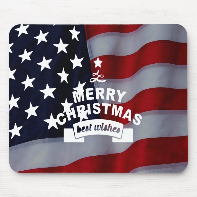 Best Önskemål God jul United Stater Flagga Art Musmatta (Framsidan)