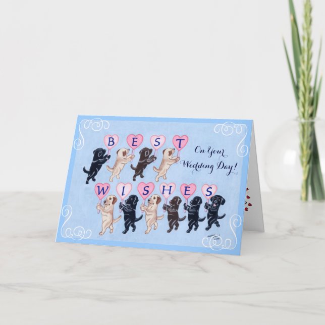 Best Önskemål Labradors Bröllop Kort (Framsida)