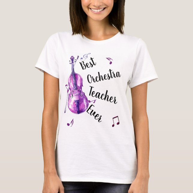 Best Orchestra Teacher Aldrig Mönster T-Shirt (Framsida)