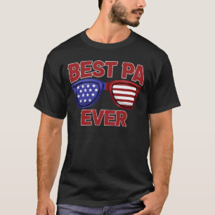 Best Pa Aldrig USA Flagga Grandpa Fars dag Gift T Shirt
