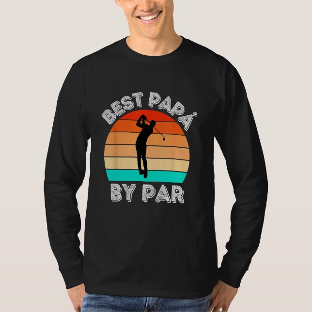 Best Papá By Par Retro Sunset Parody T Shirt (Framsida)