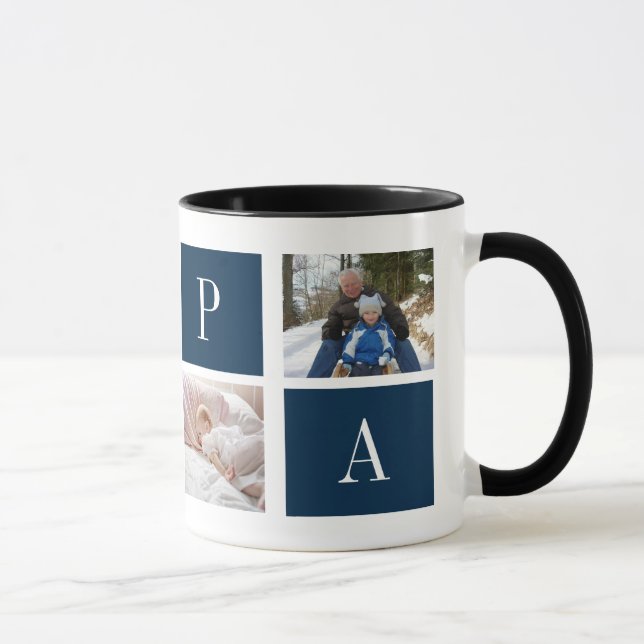 Best Papa Ever – Custom 4-Photo Collage Mug Mugg (Höger)