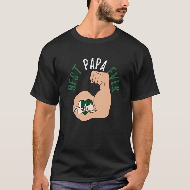Best Papa Ever Pakistani Dad Fathers Day T Shirt (Framsida)