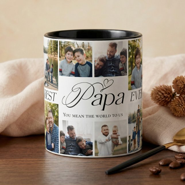 Best Papa Ever Personalized Photo Collage keepsake Mugg (Best Papa Ever Personalized Photo Collage keepsake Mug)