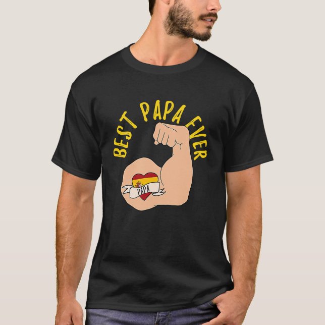 Best Papa Ever Spanish Dad Fathers Day T Shirt (Framsida)