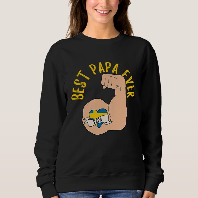 Best Papa Ever Swedish Dad Fathers Day T Shirt (Framsida)