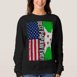 Best Papaw Aldrig Fars dag Burundi USA Flagga T Shirt
