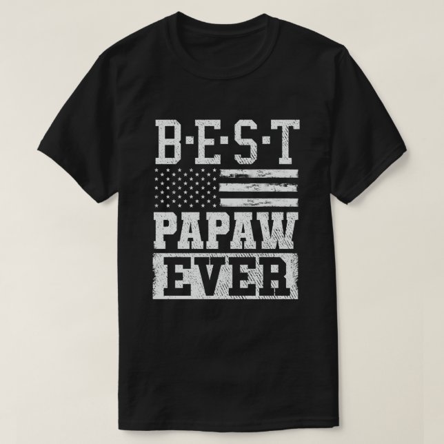 Best Papaw Aldris US Flagga Grandpa Fars dag Gift T Shirt (Design framsida)