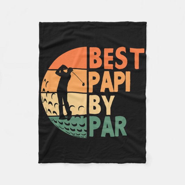 Best Papi By Par Golfing Funny Golf Golfer  Fleecefilt (Framsidan)