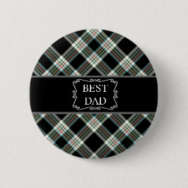 Best Pappa Black Tartan Button Knapp