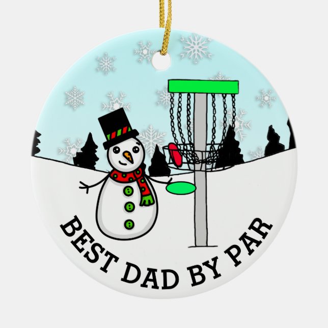 Best Pappa by Par Disk Golf jul Julgransprydnad Keramik (Framsidan)
