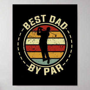 Best Pappa by Par Fars dag Golf Golfing Funny Poster