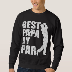Best Pappa by Par Funny Golf Fars dag Grandpa G Lång Ärmad Tröja